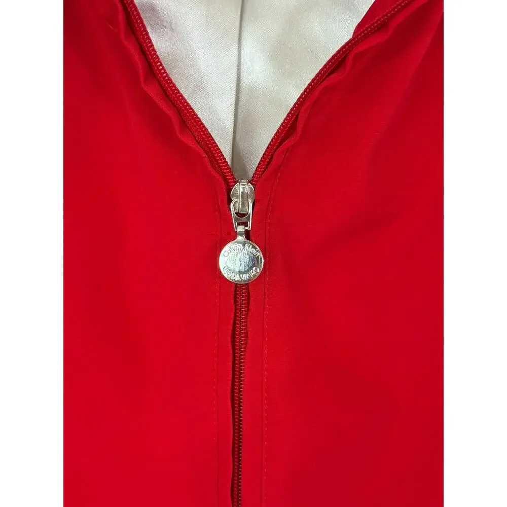 Calvin Klein Women’s Small Red Longline Jacket Coat Minimalist Quiet Luxury